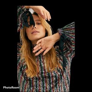 Free People Midnight City Sequin top
